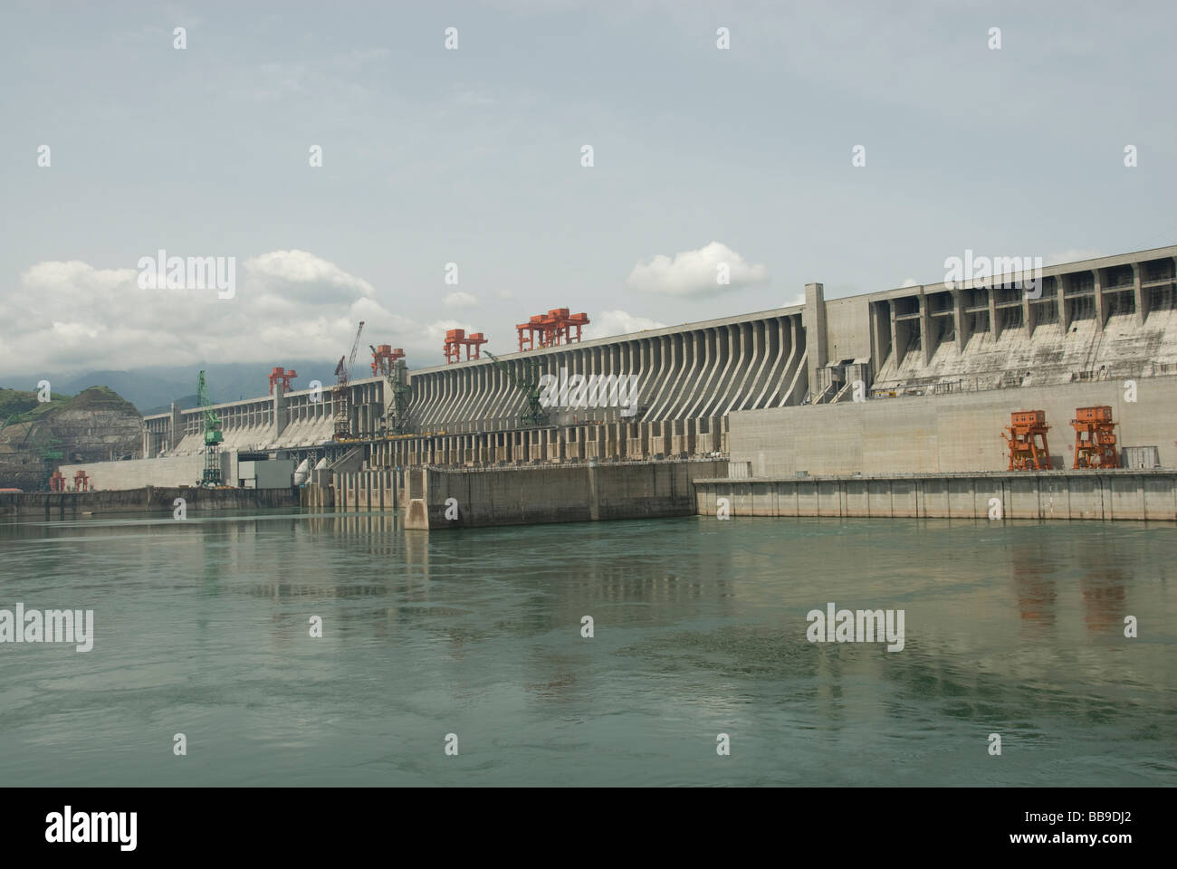 Yangtze Three Gorges Dam Project front side view, Yichang, Hubei Province, People’s Republic of China Stock Photo