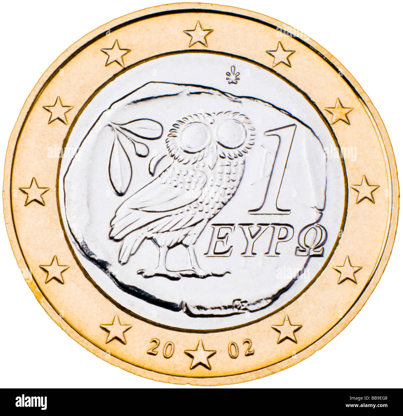 Greek euro coin owl hi-res stock photography and images - Alamy