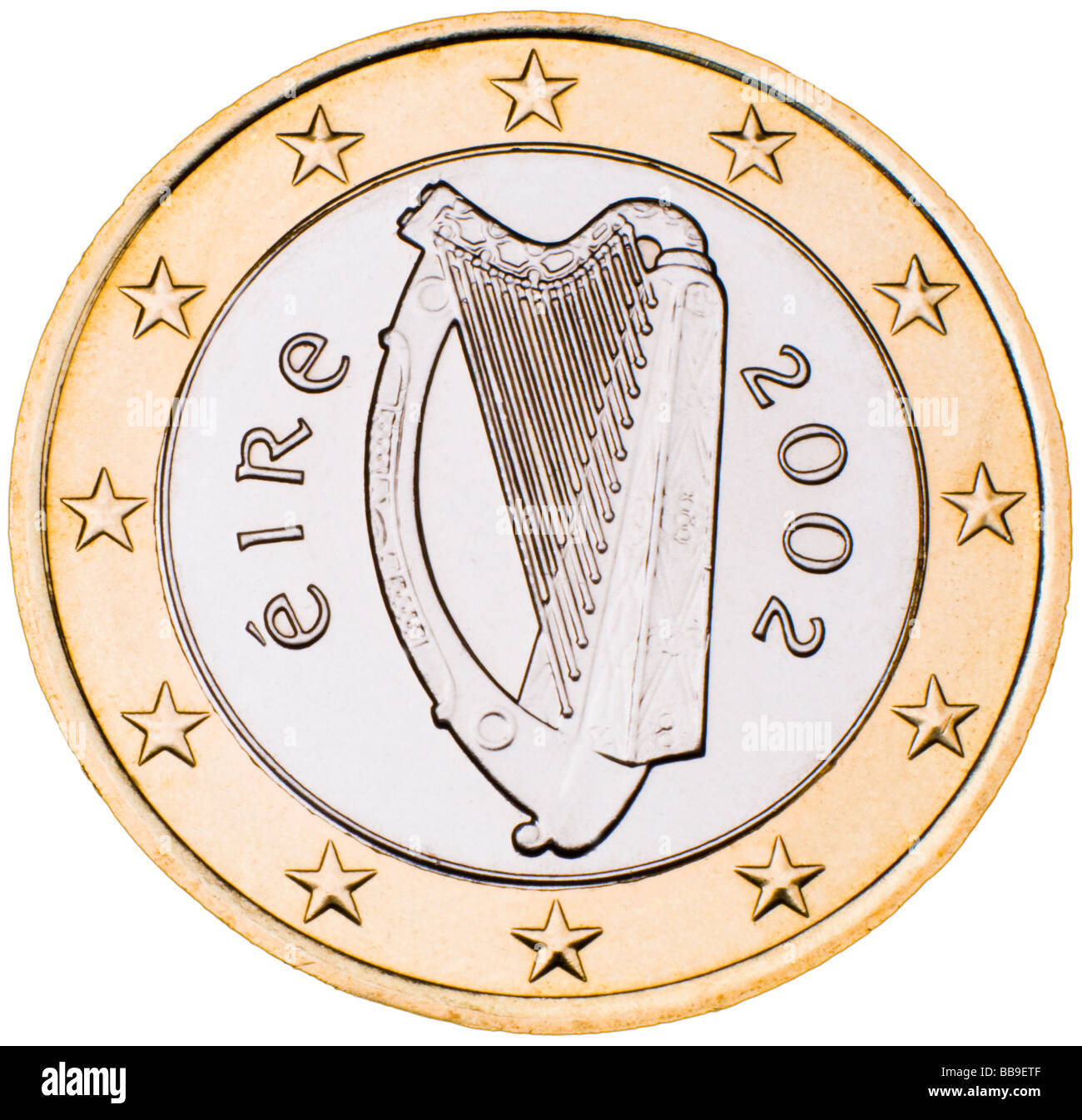 Irish 1 Euro Coin reverse Stock Photo - Alamy