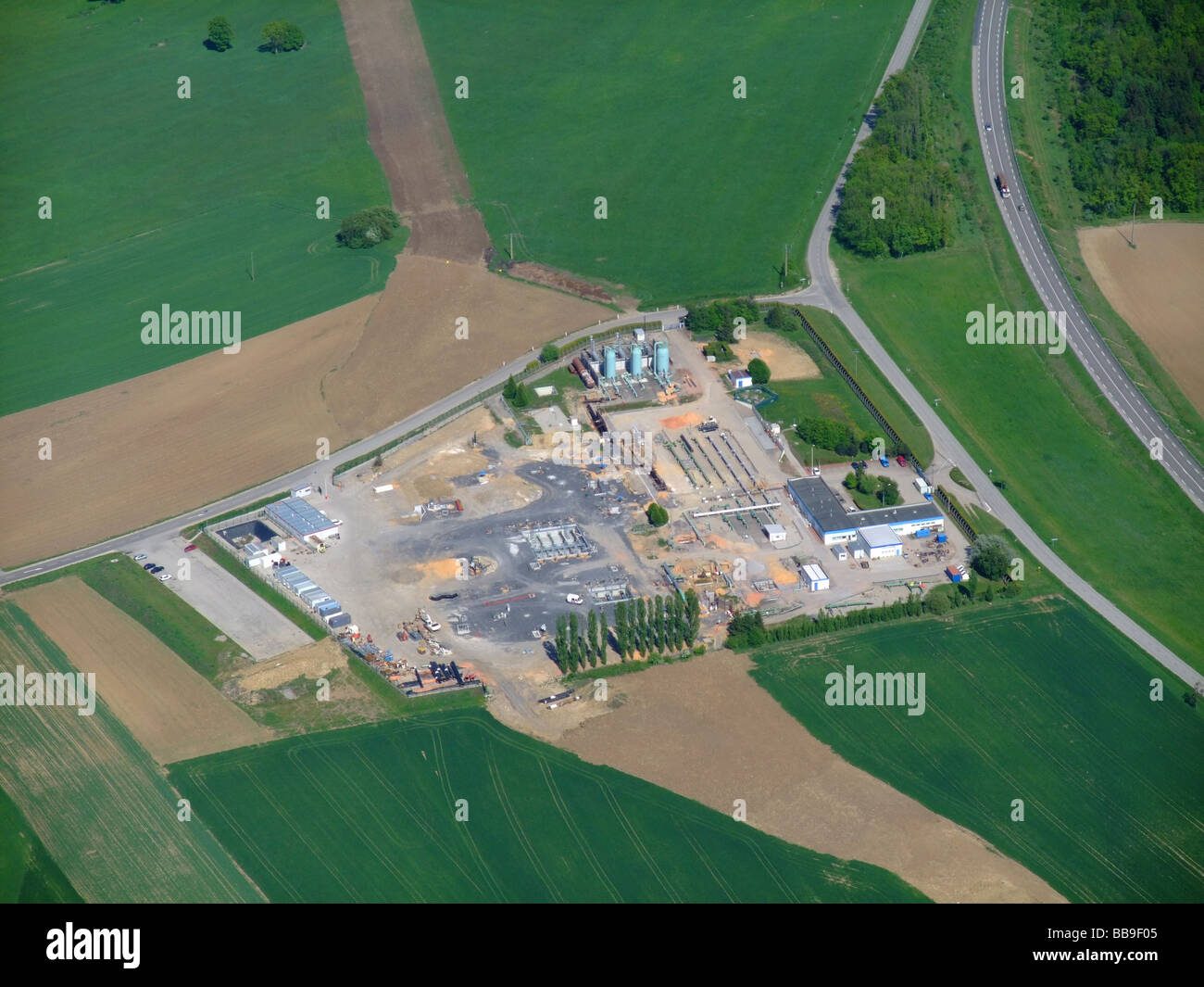 GRT gaz, french natural gas pump station at Obergailbach at the north east border with Germany - France Stock Photo