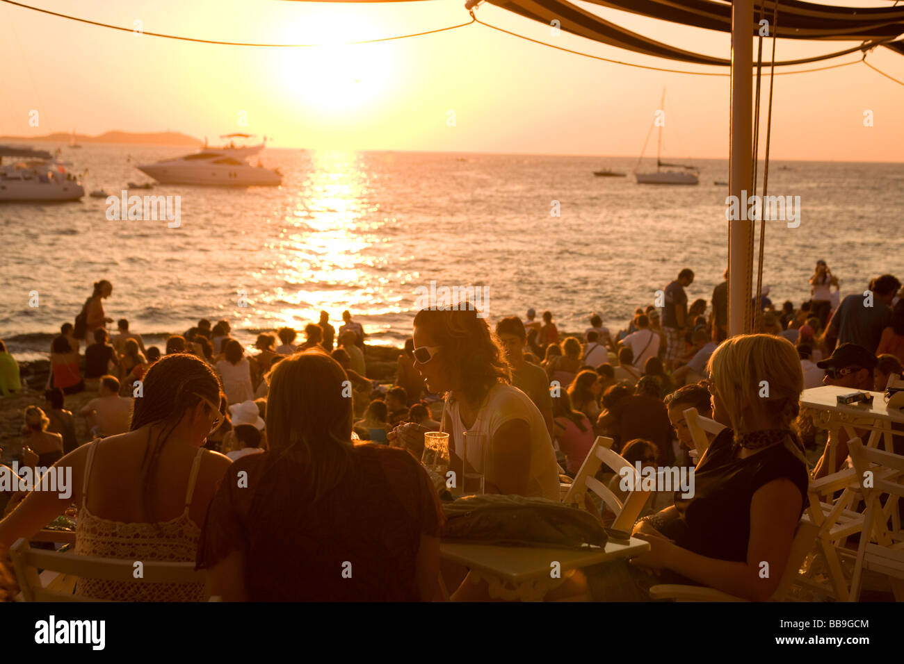 Cafe del Mar Ibiza Balearic Islands Spain Stock Photo