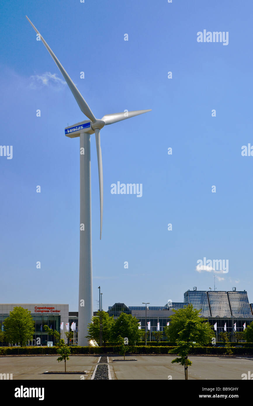 The Wind Turbine at the trade fair and convention centre Bella Center in Copenhagen Stock Photo