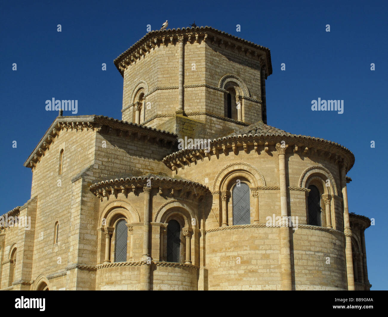 Iglesia romanica, Romanesque church of San Martin in FROMISTA Tierra de Campos area, Palencia province, SPAIN - WAY OF ST JAMES Stock Photo