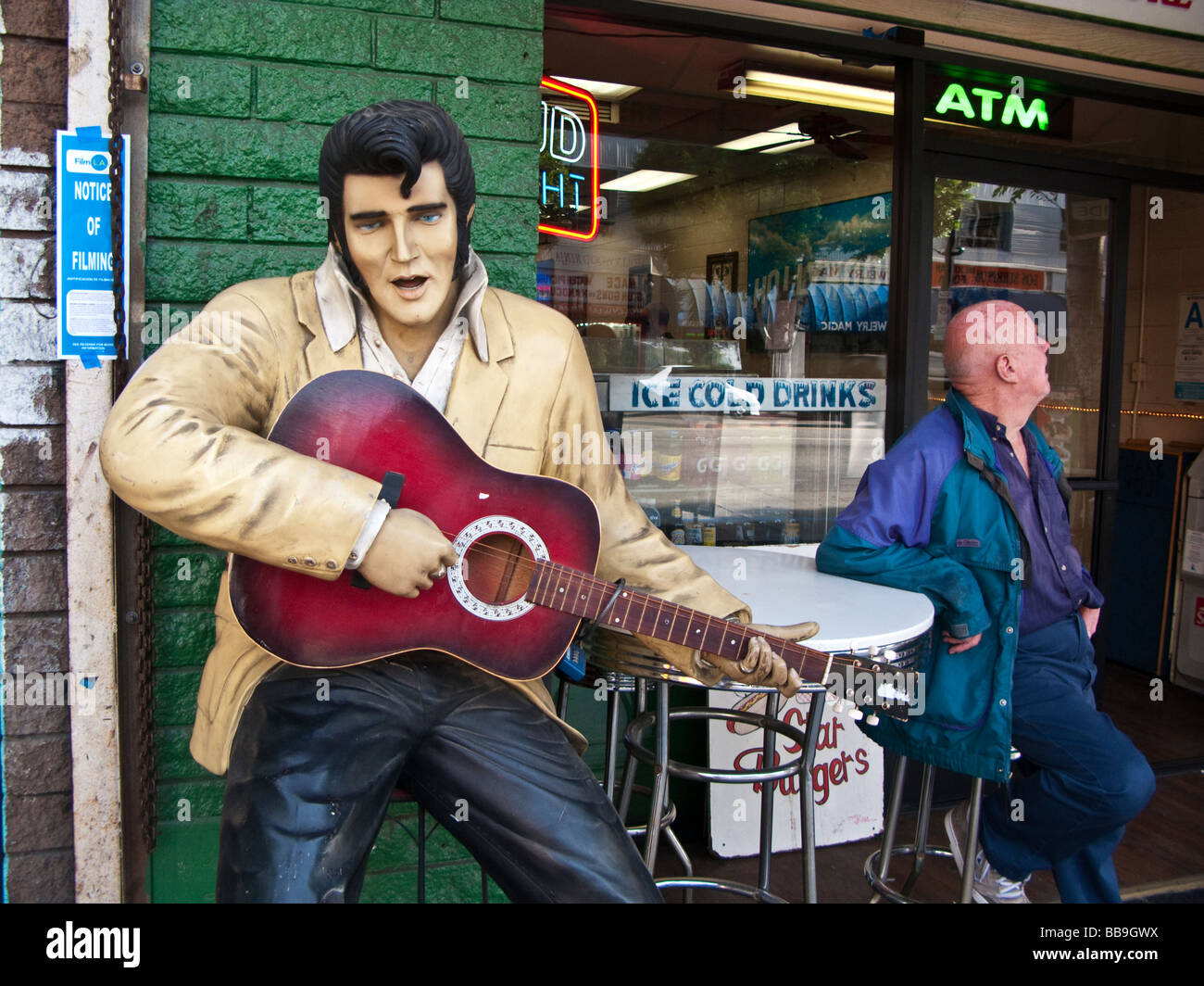Elvis on Sunset Boulevard Stock Photo