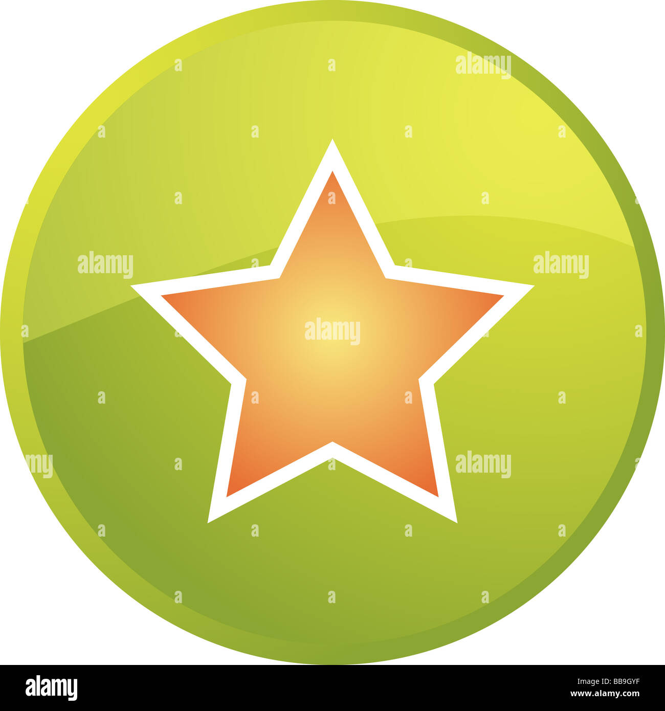 Star navigation icon glossy button round shape Stock Photo Alamy