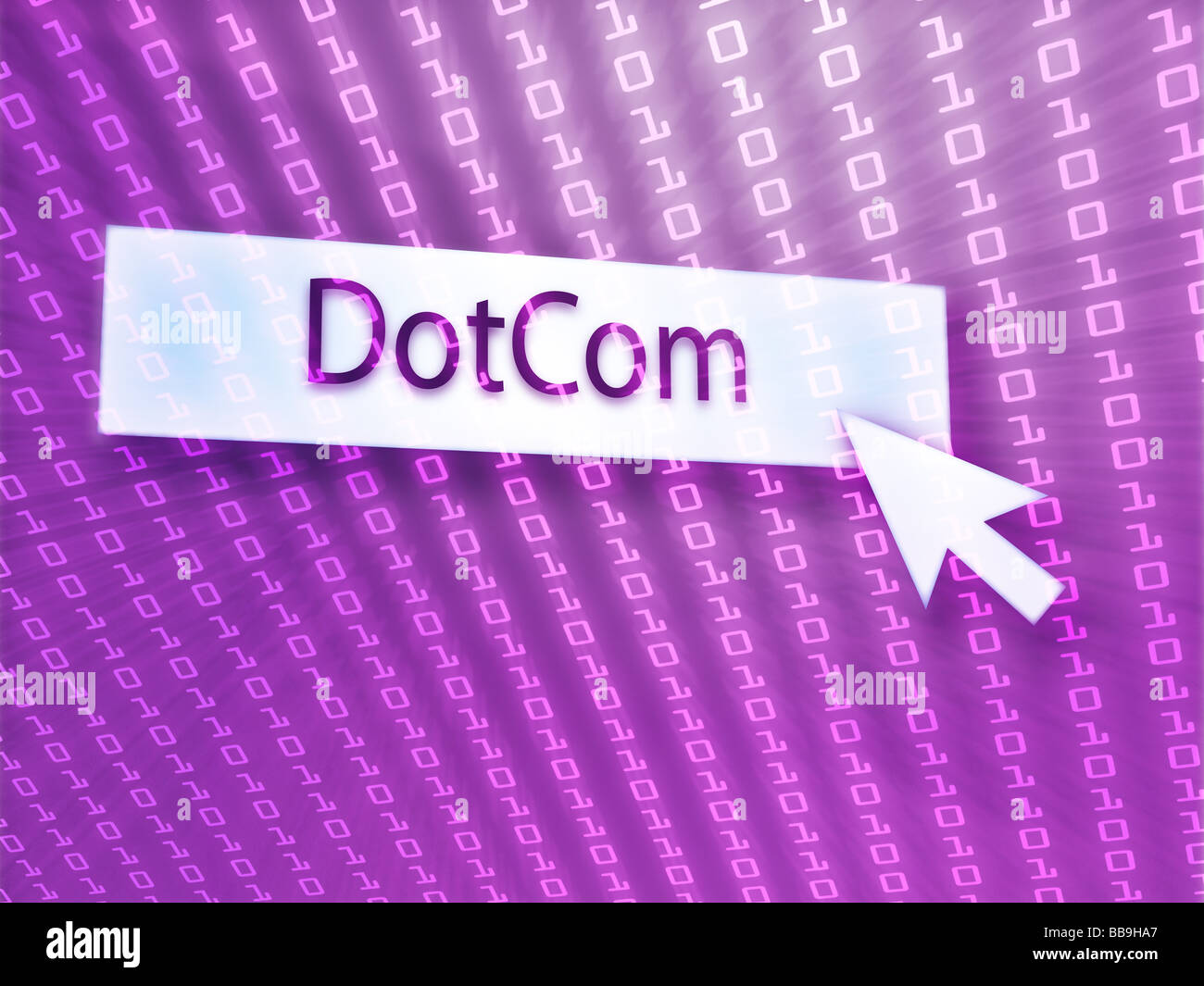 Dotcom button with clicking mouse icon digital background Stock Photo ...