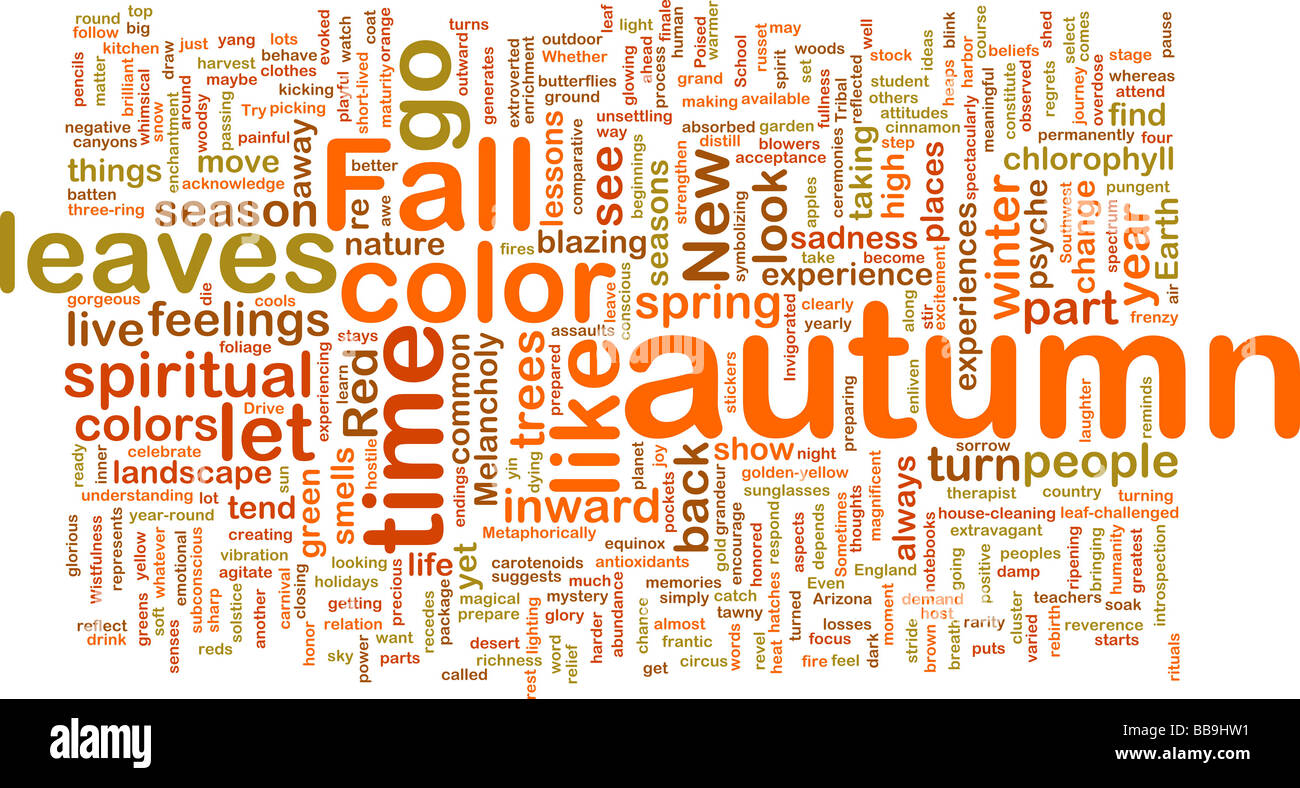Word cloud concept illustration of autumn fall season Stock Photo Alamy