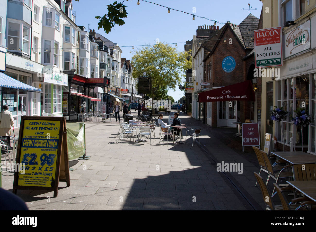 worthing seaside town centre high street sussex england uk gb Stock