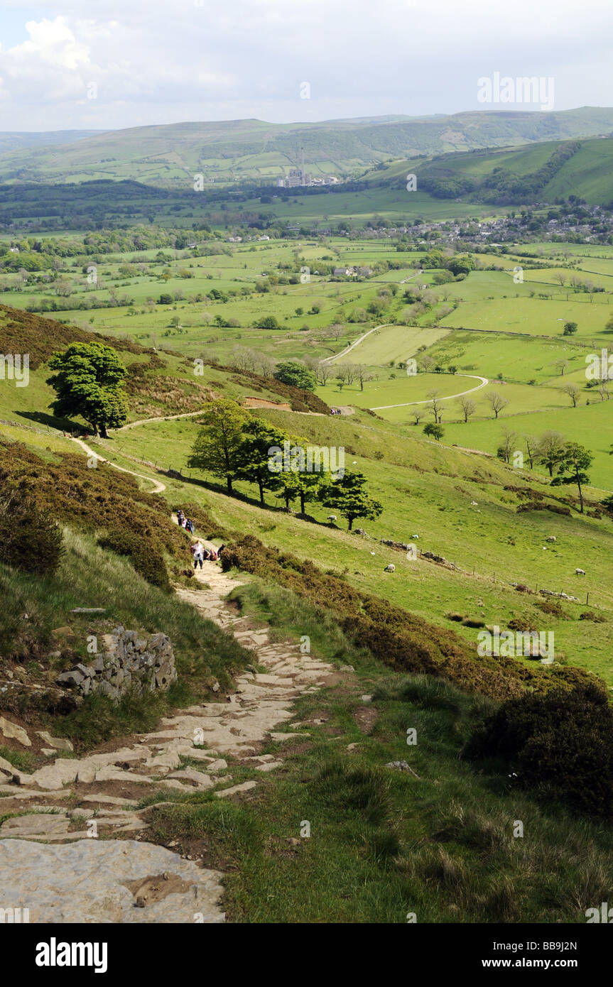 Looking towards Castleton in the Peak District, England, UK (from Hollins Cross). Stock Photo