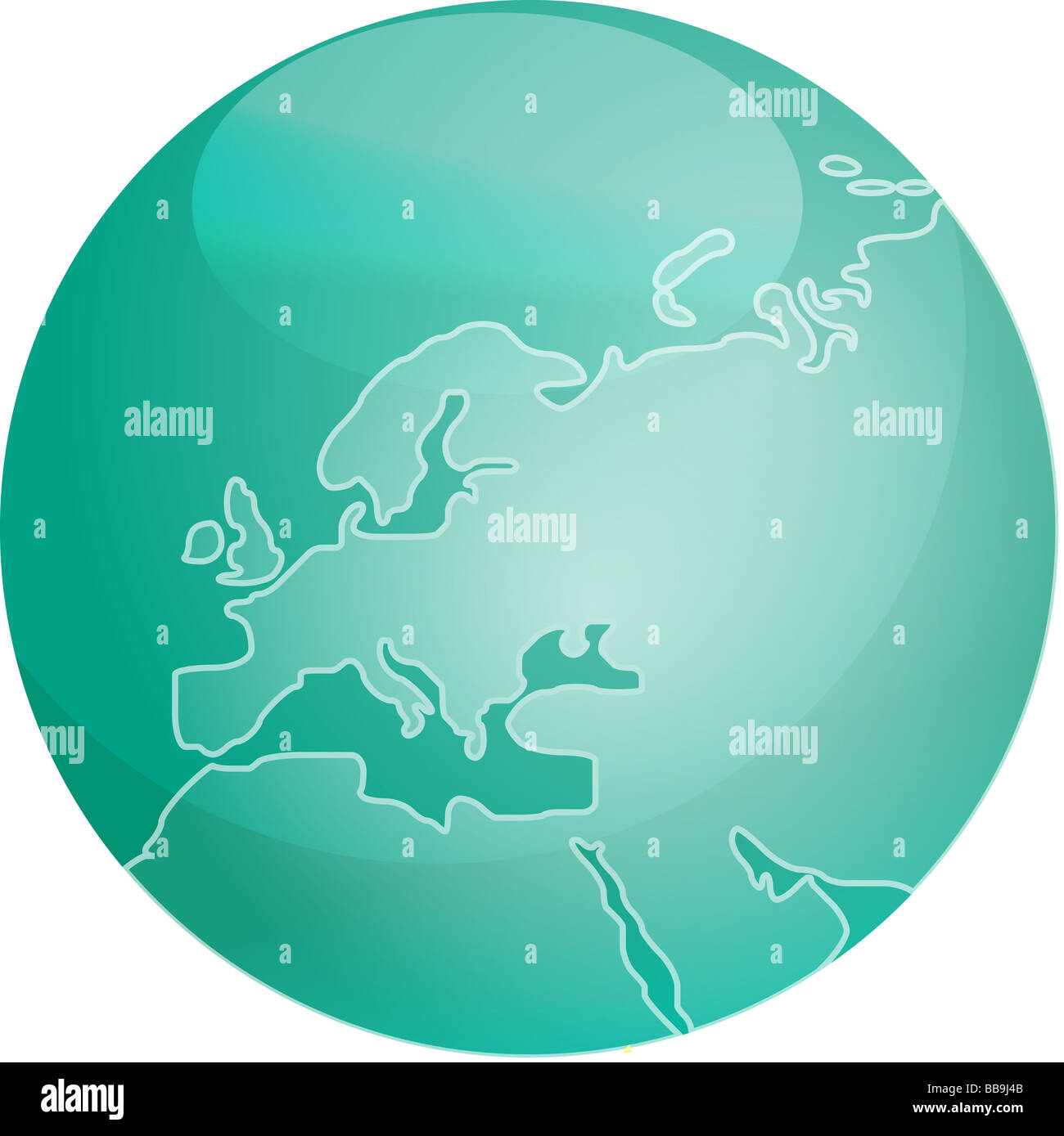 Europe Mapsphere Map of Europe on a glossy sphere Stock Photo - Alamy
