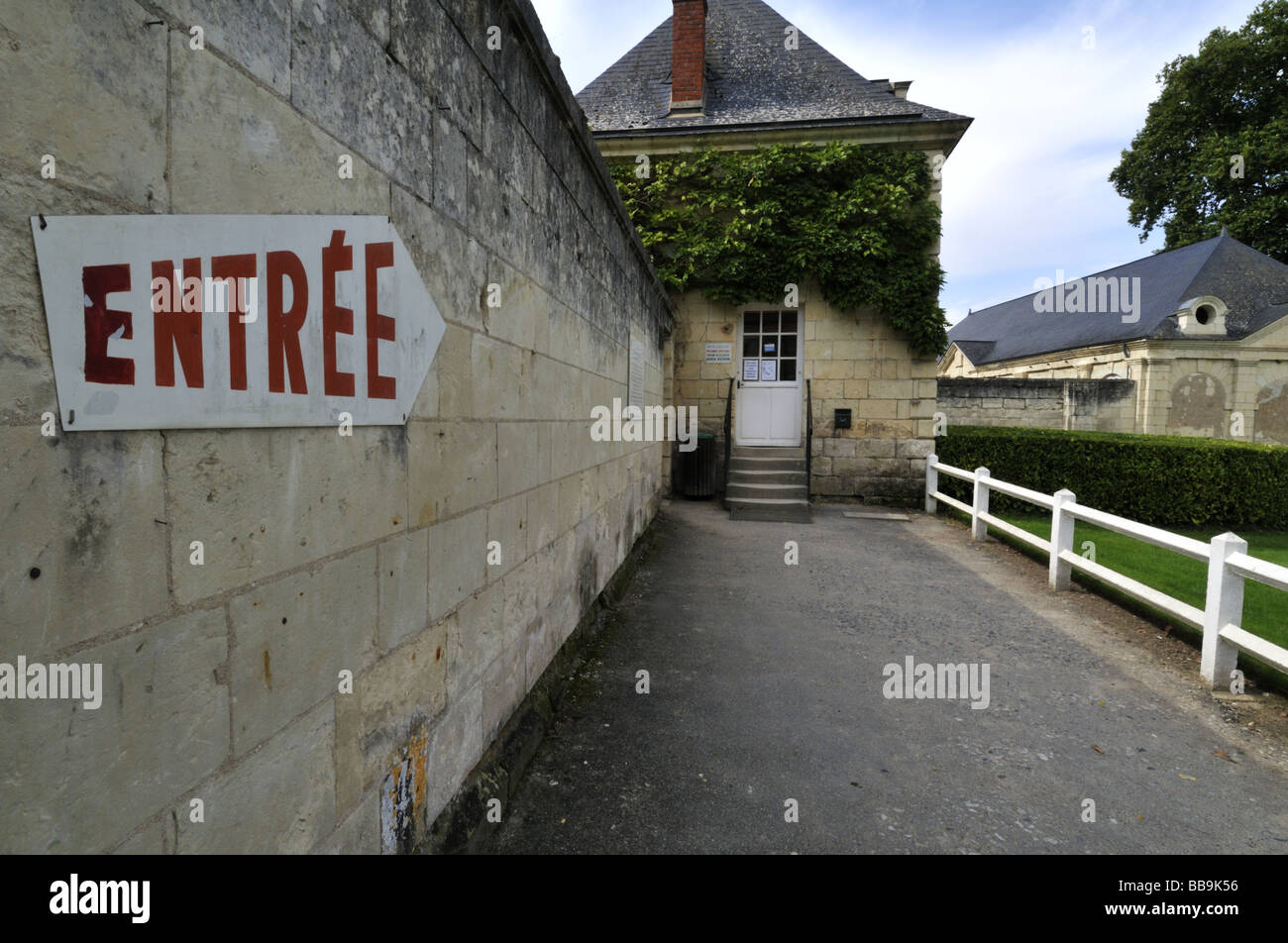 Entrance to Usse castle, Rigny-Usse, France. Stock Photo