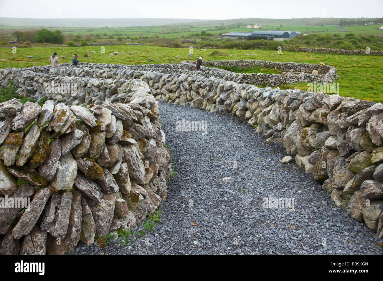 Caherconnell Celtic Ring Fort stone walls Clarens Burren County Clare Ireland Eire Irish Republic Europe EU Stock Photo