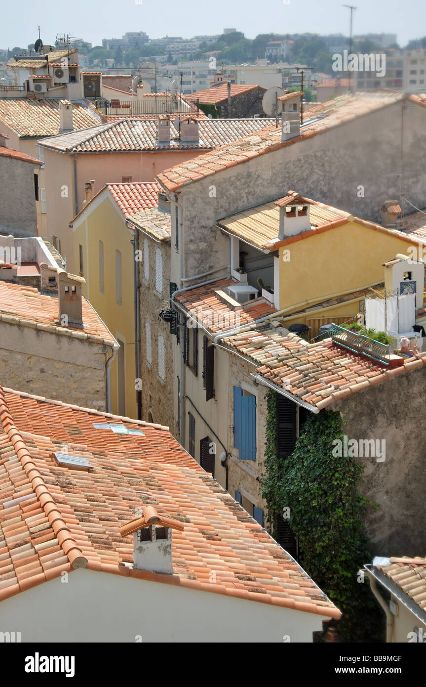 A view of the rooftops from the Picasso Museum in the Chateau D'Antibes ...