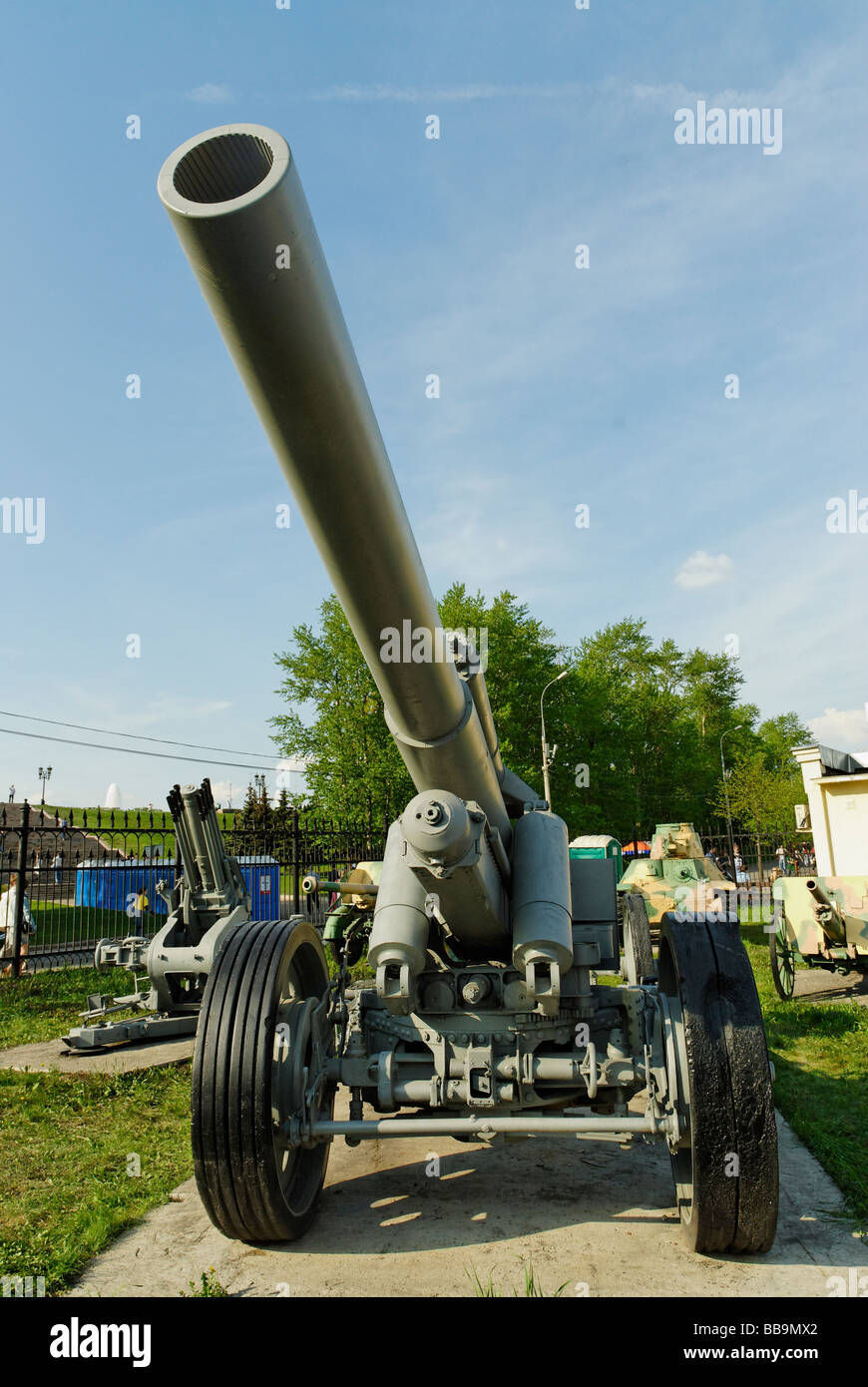 German howitzer of Second World War Stock Photo