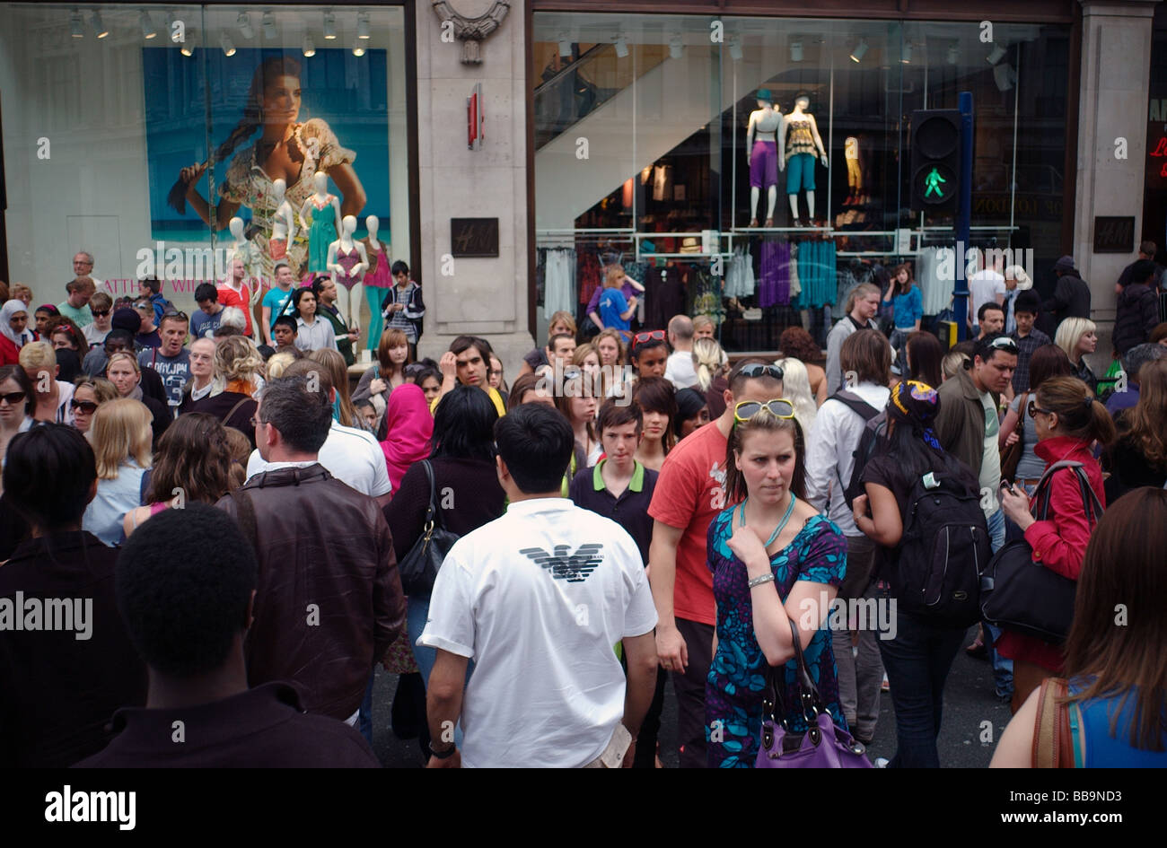 A crowded Oxford Circus London UK Stock Photo Alamy