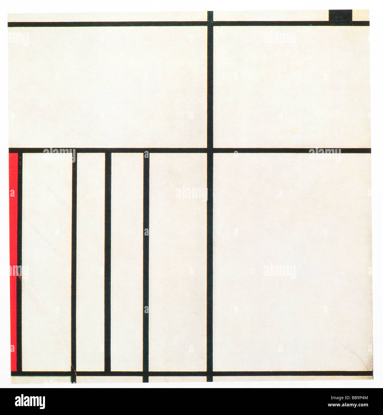 Composition with Red and Black by Piet Mondrian  1936 oil on canvas Stock Photo