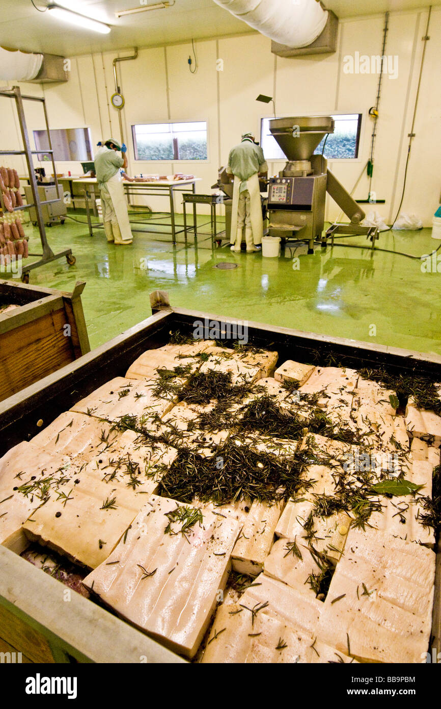 Processing Lard The processing of lard of Arnad Province of Aosta Italy Stock Photo - Alamy