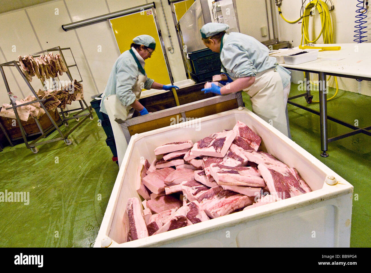 Processing Lard The processing of lard of Arnad Province of Aosta Italy Stock Photo - Alamy
