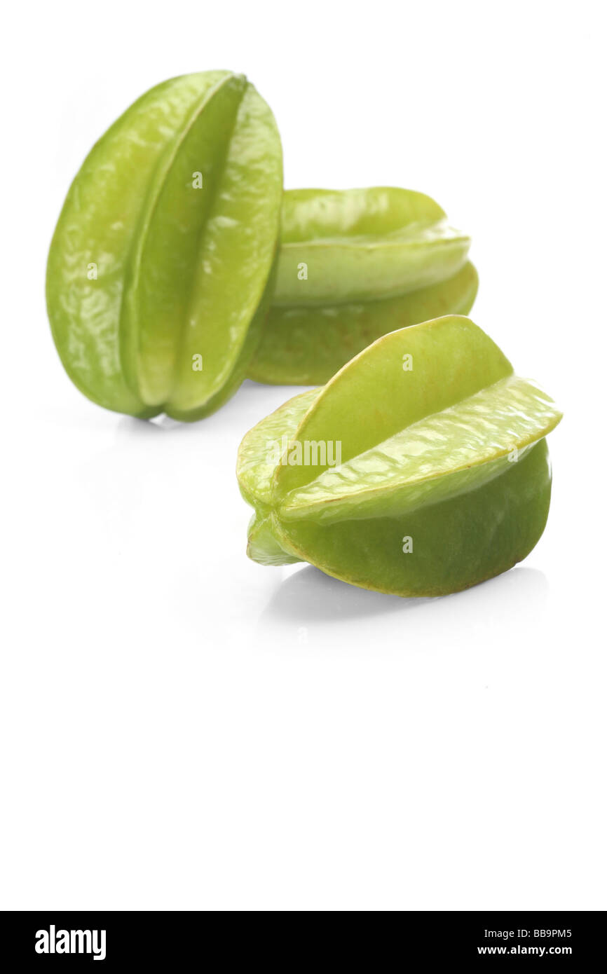 Fresh green carambola Stock Photo