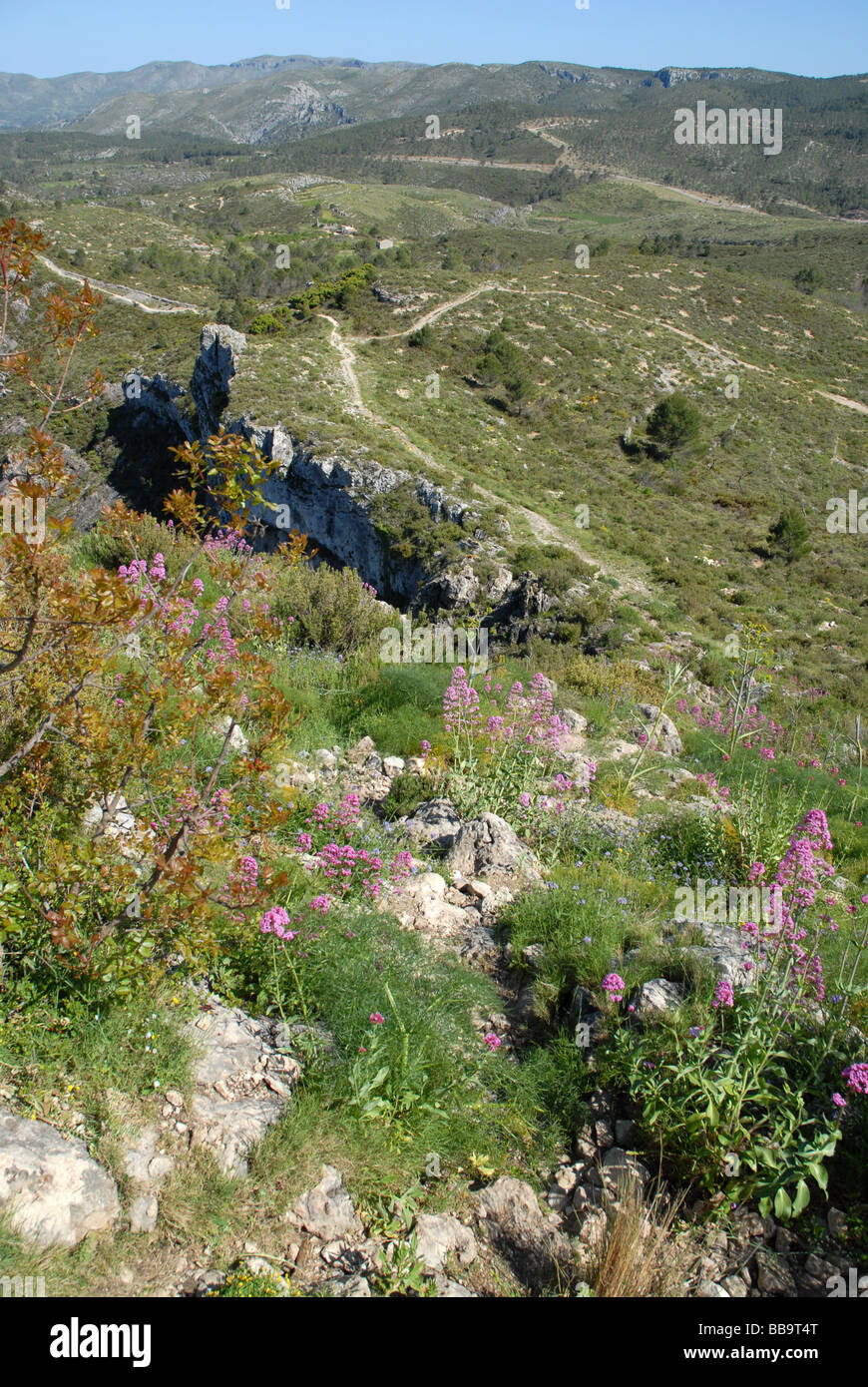 Sierra de La Forada, near Alcala de la Jovada, Alicante Province, Comunidad Valenciana, Spain Stock Photo