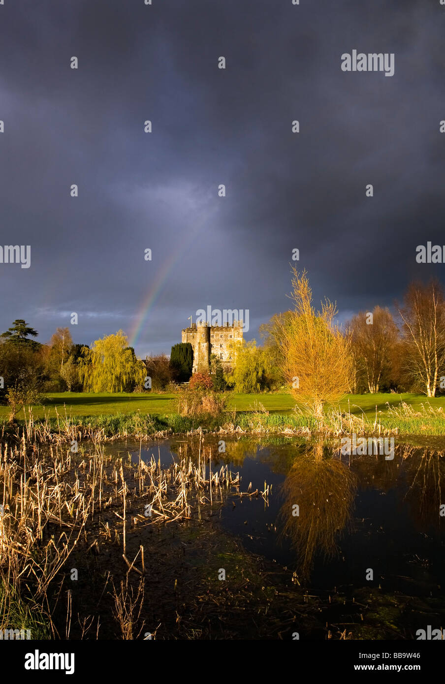 Kilkea Castle Hotel, Built in 1180 by Hugh de Lacey, Kilkea, Co Kildare, Ireland Stock Photo