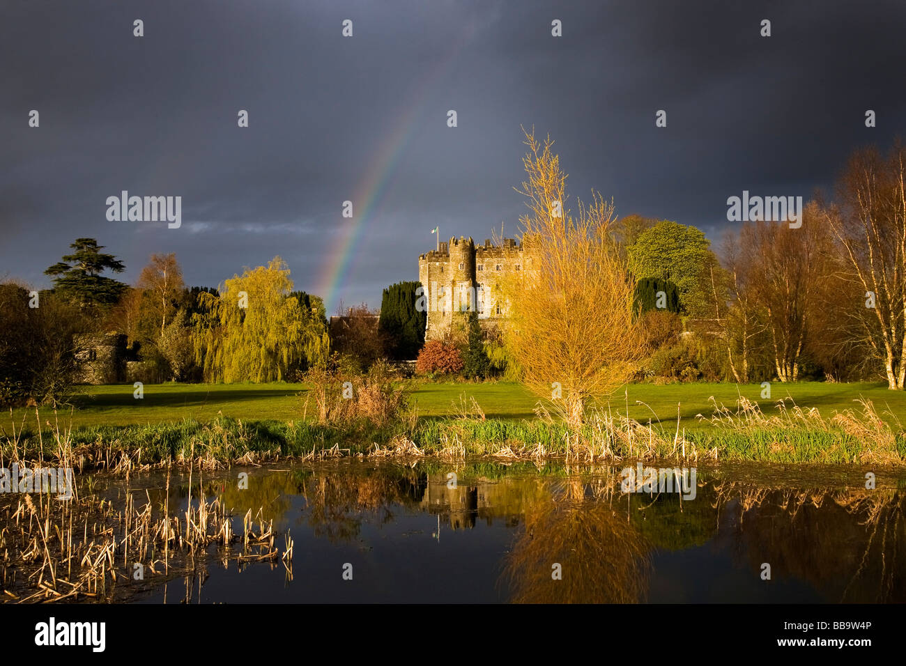 Kilkea Castle Hotel, Built in 1180 by Hugh de Lacey, Kilkea, Co Kildare, Ireland Stock Photo