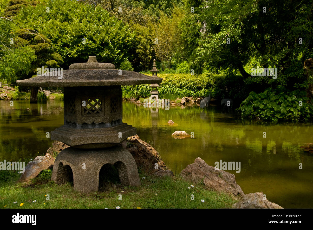 Stone Lantern In The Japanese Tea Garden Golden Gate Park San