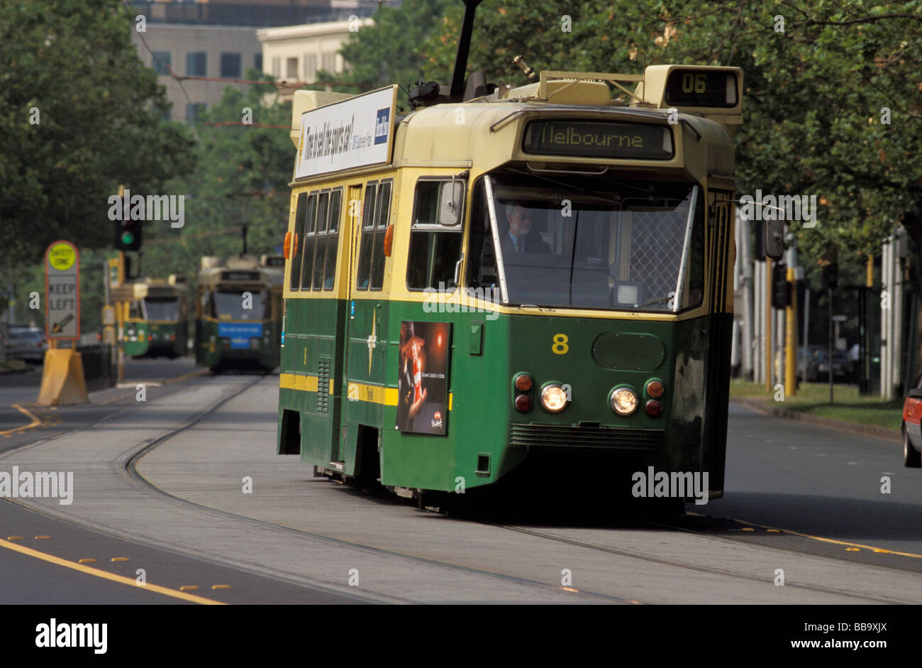 Tram on St Kilda Road Melbourne Victoria Australia Stock Photo