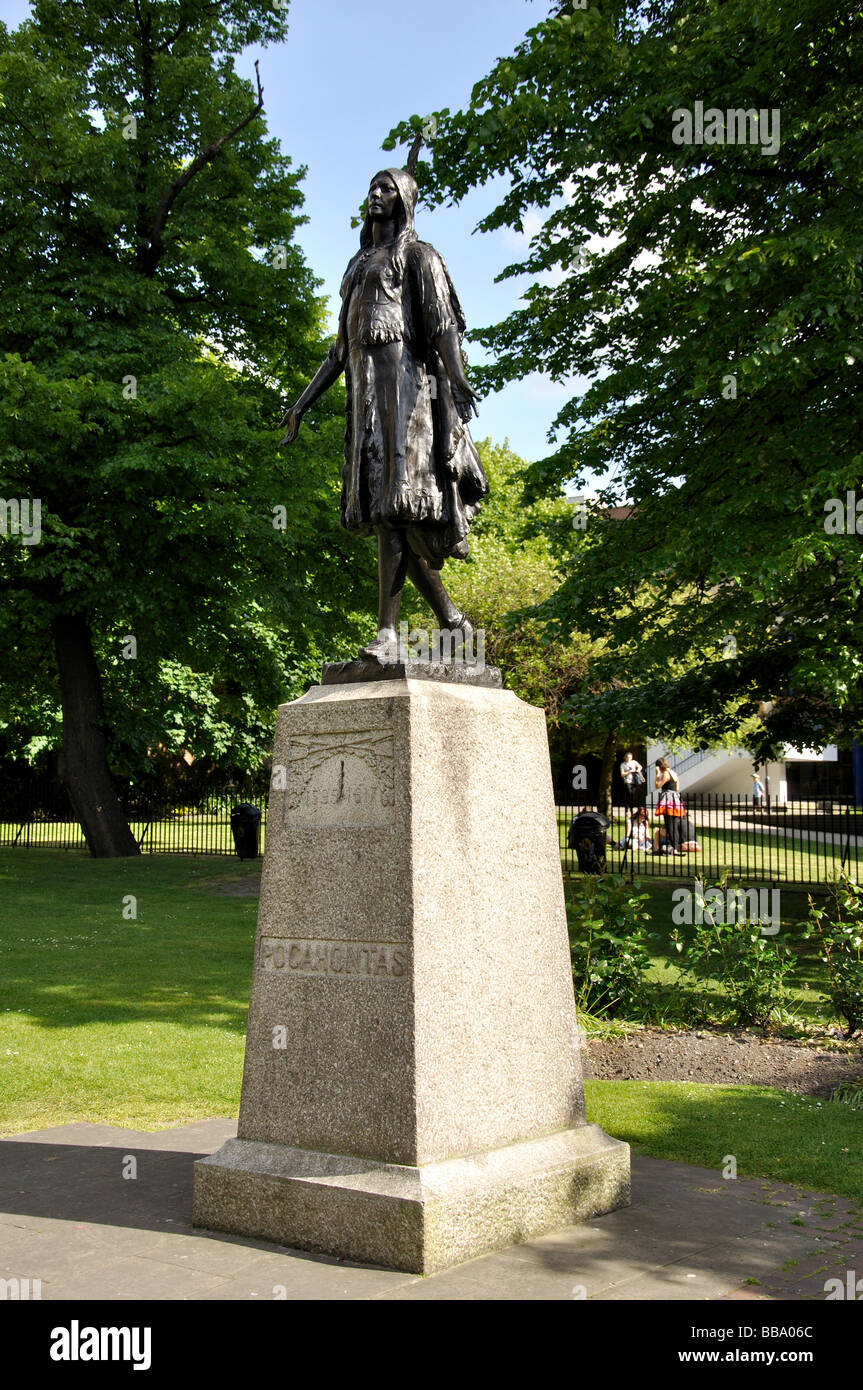 Pocahontas statue, Church, Gravesend, Kent, England, United