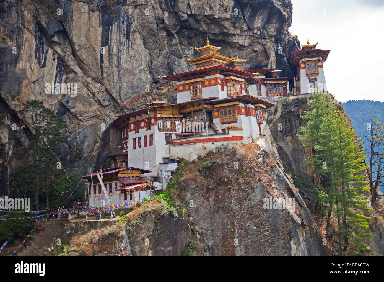 The Taktshang Monastery  or "Tiger's Nest" near Paro, Bhutan Asia.92507_Bhutan-Drugyel-Dzong-Paro Stock Photo