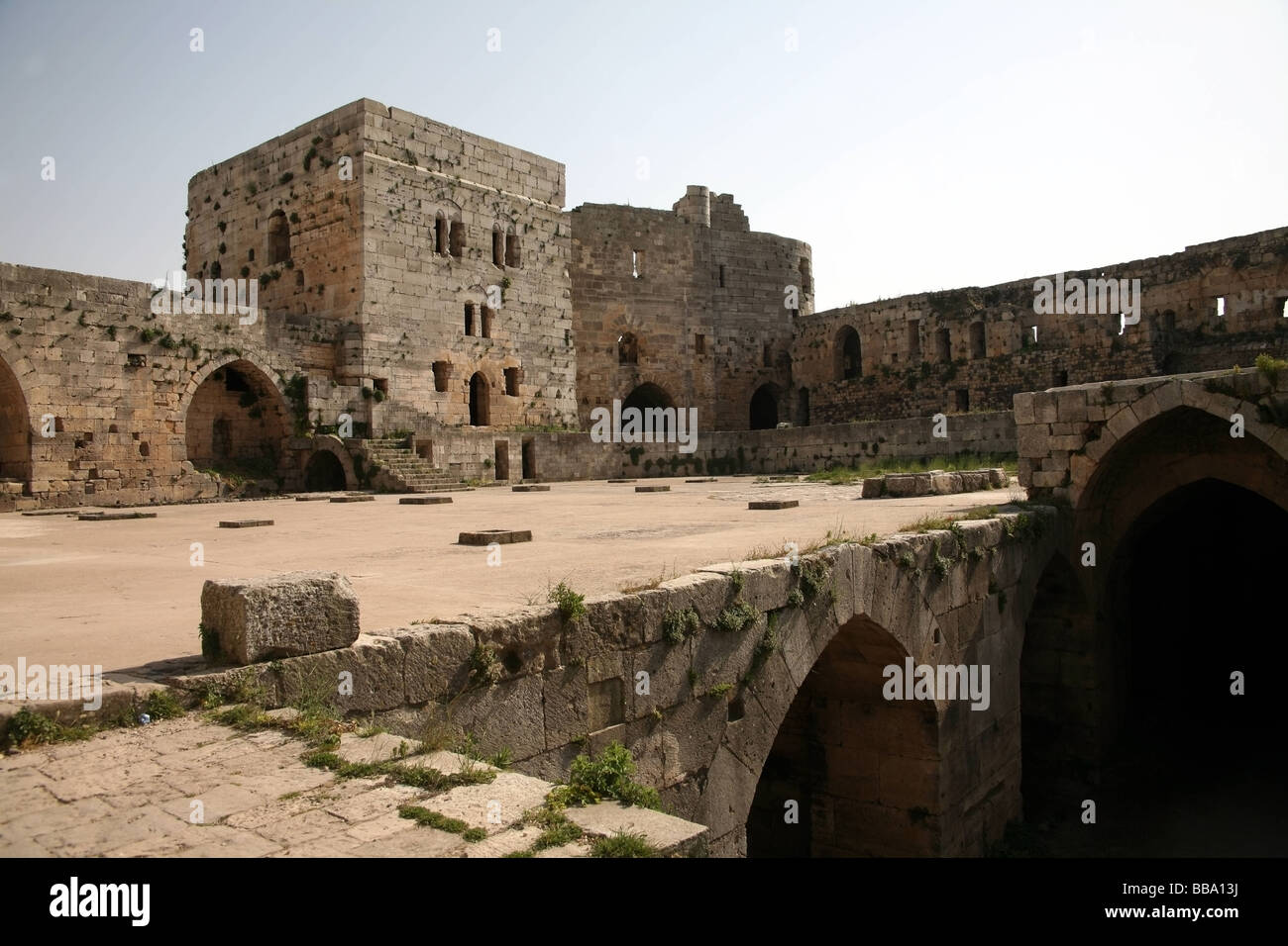 Crusader Castle, Krak des Chevaliers, Syria Stock Photo