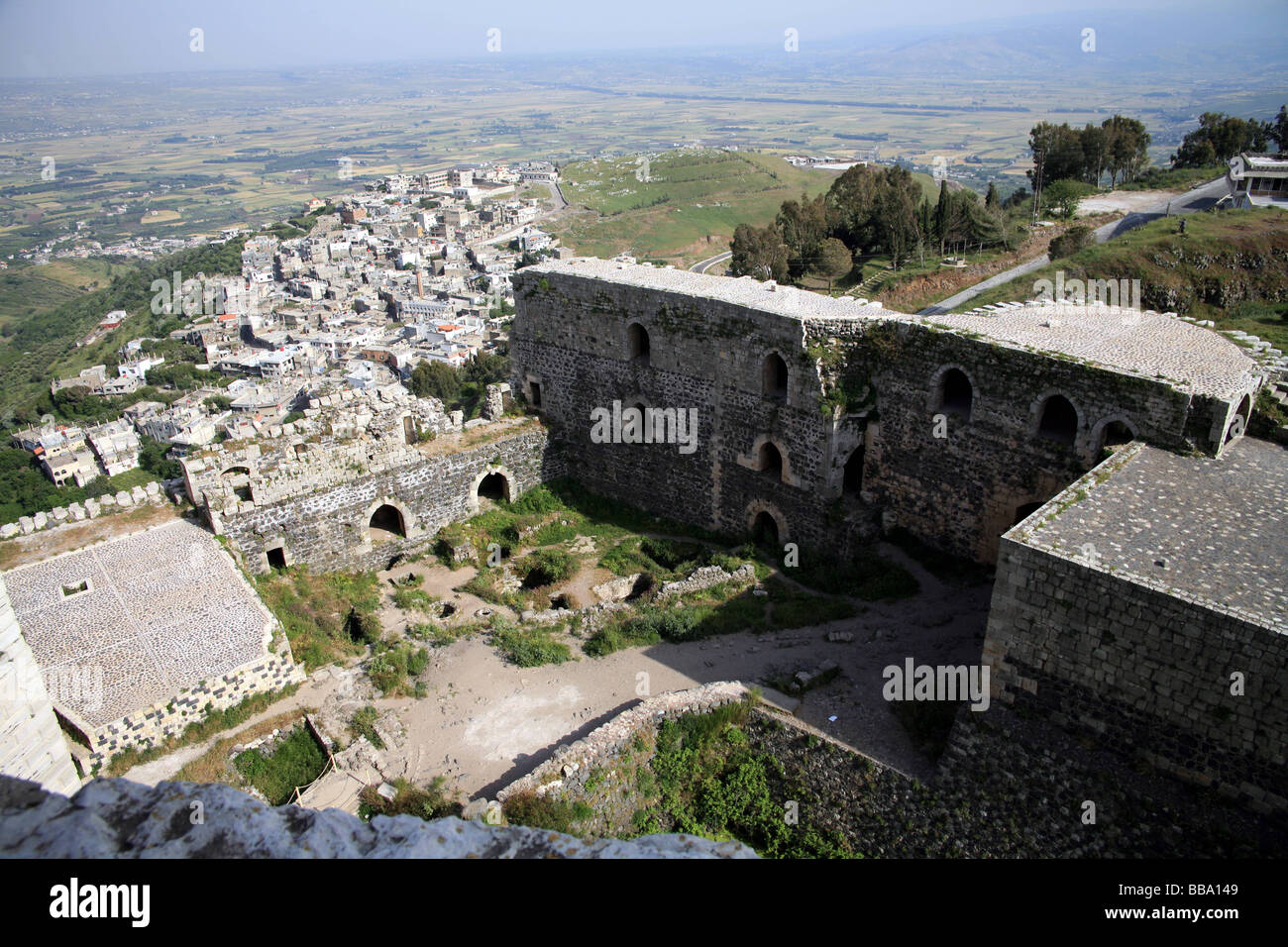 View from, Krak des Chevaliers, Syria Stock Photo