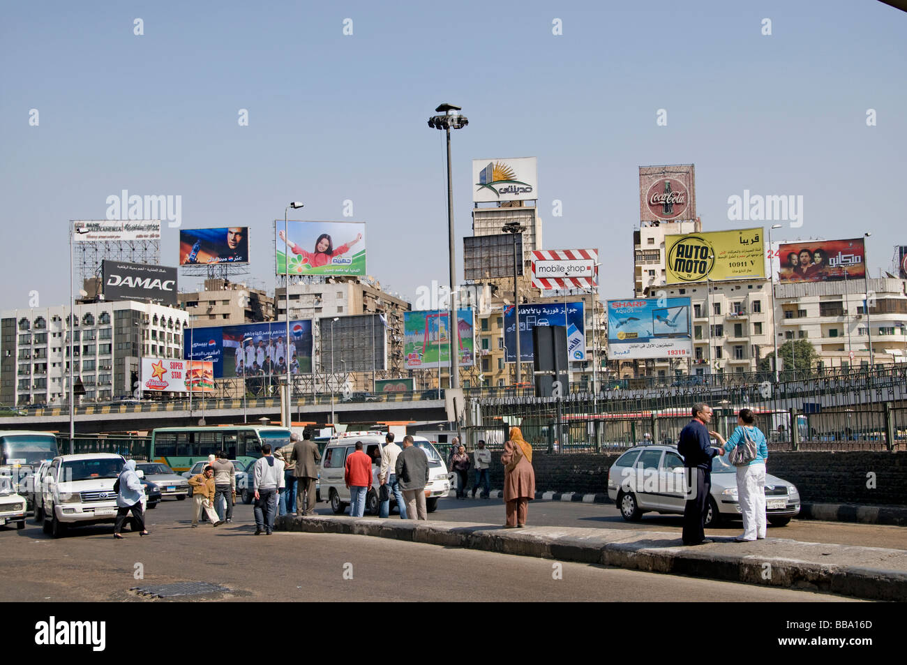 Central Cairo Egypt Midan Tahrir or liberation square downtown Stock Photo