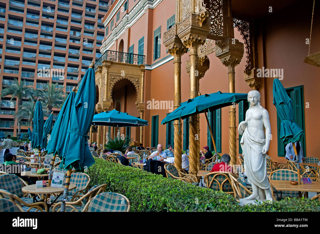 Cairo Egypt, Marriott Hotel ,Gezira Palace, royal English, British England Garden Stock Photo