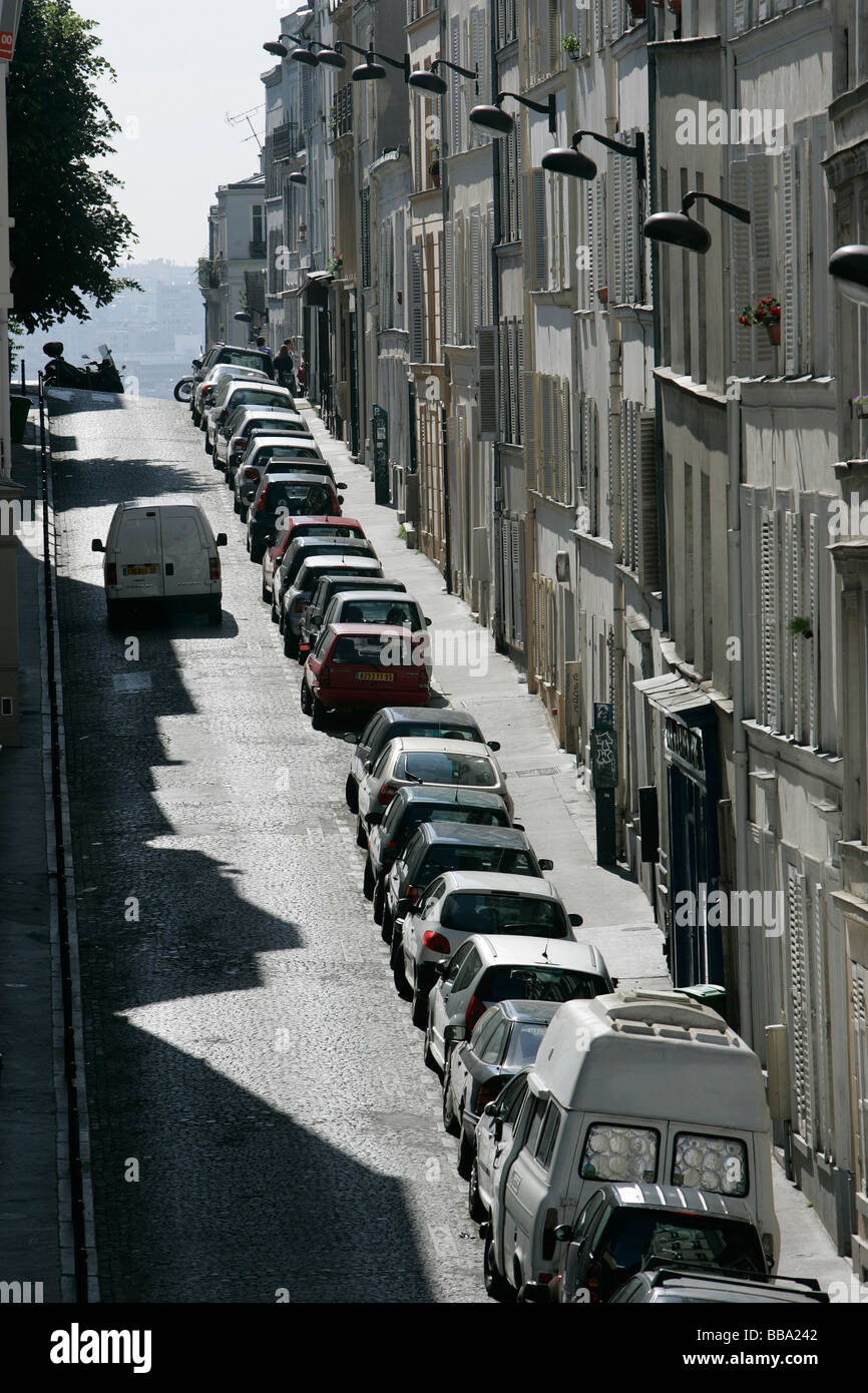 Paris Montmartre residential street Stock Photo