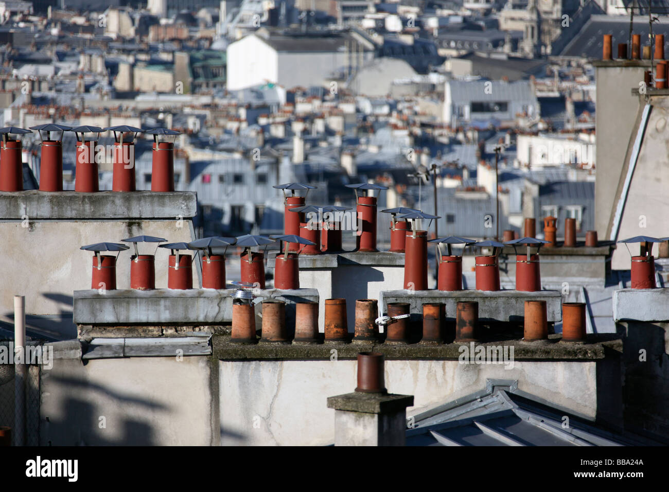 Paris rooftops seen from Montmartre Stock Photo