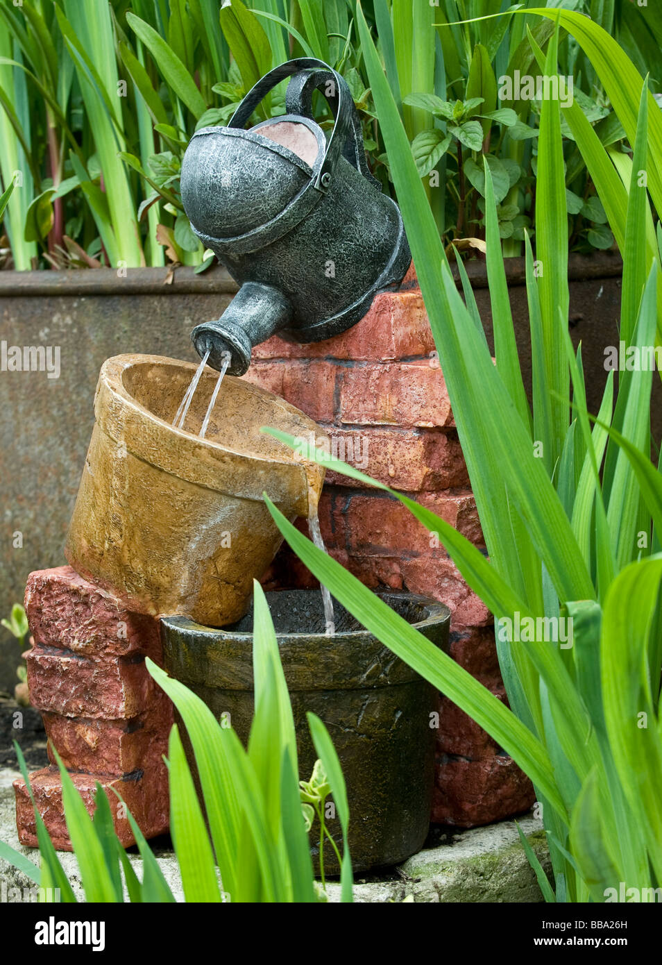 Ornamental Garden Water Feature Stock Photo