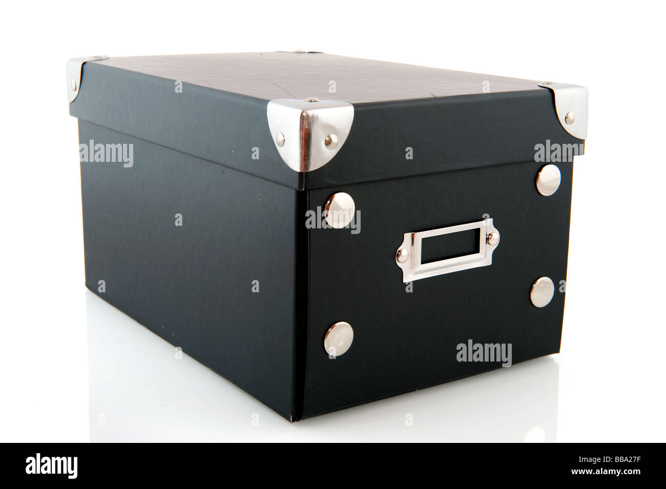 Black box with cover isolated over white Stock Photo