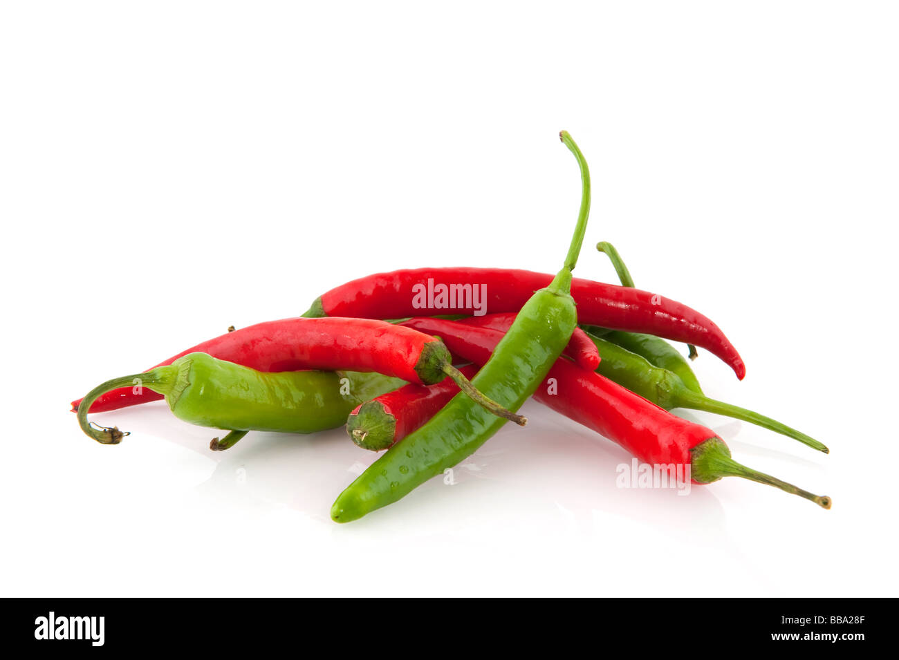 Chile peppers in red and green Stock Photo Alamy