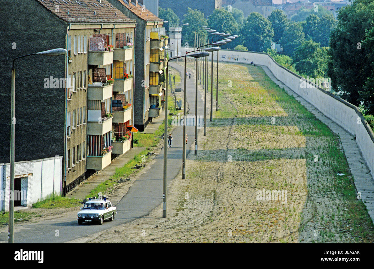 Former death strip between Neukoelln and Treptow districts after the fall of the Berlin Wall, Berlin, Germany, Europe Stock Photo