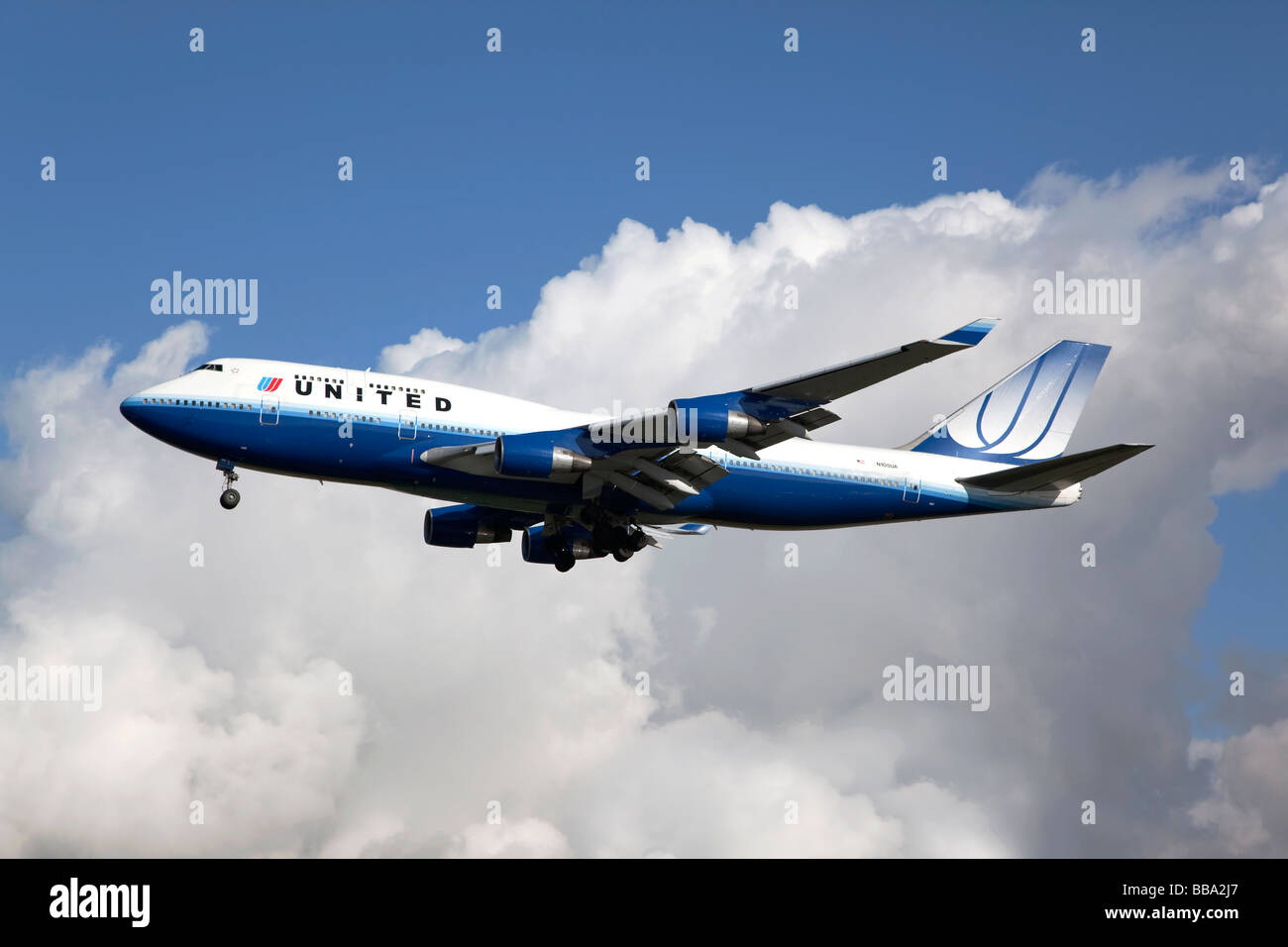 A Boeing 747 of United Airlines Stock Photo