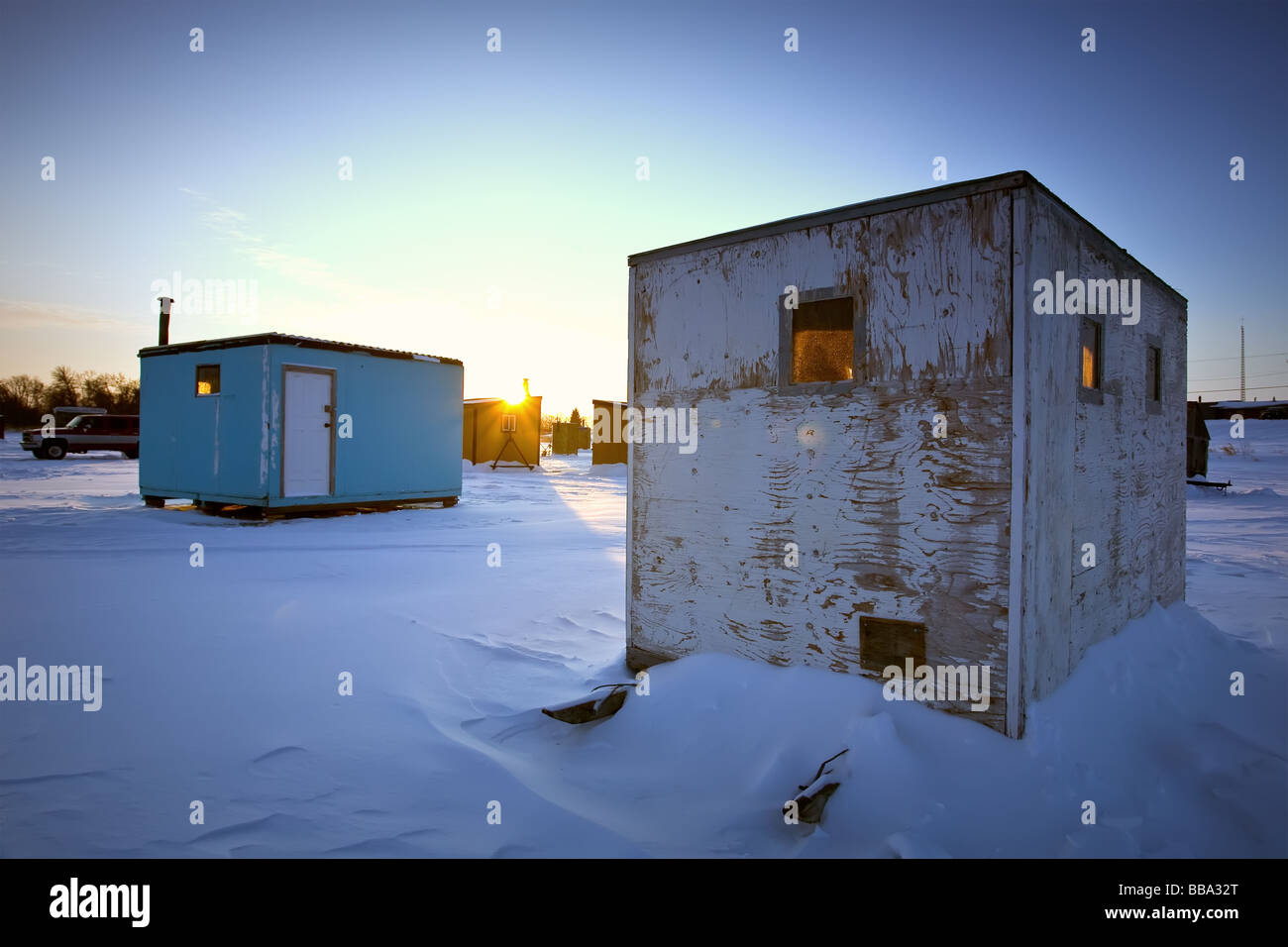 Ice fishing huts hi-res stock photography and images - Alamy