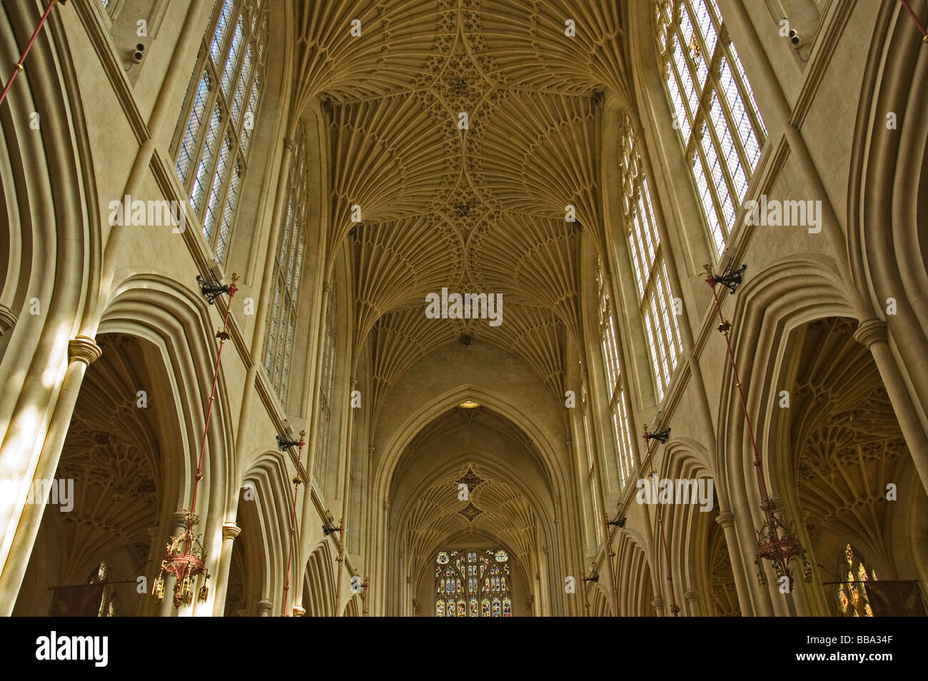 Bath Abbey, fan vault, Bath, Somerset, South of England, England, Great ...