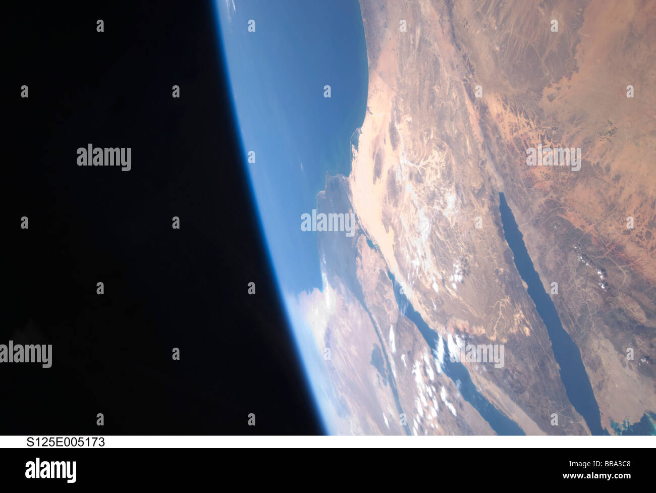 Sinai Peninsula from NASA space vehicle Stock Photo