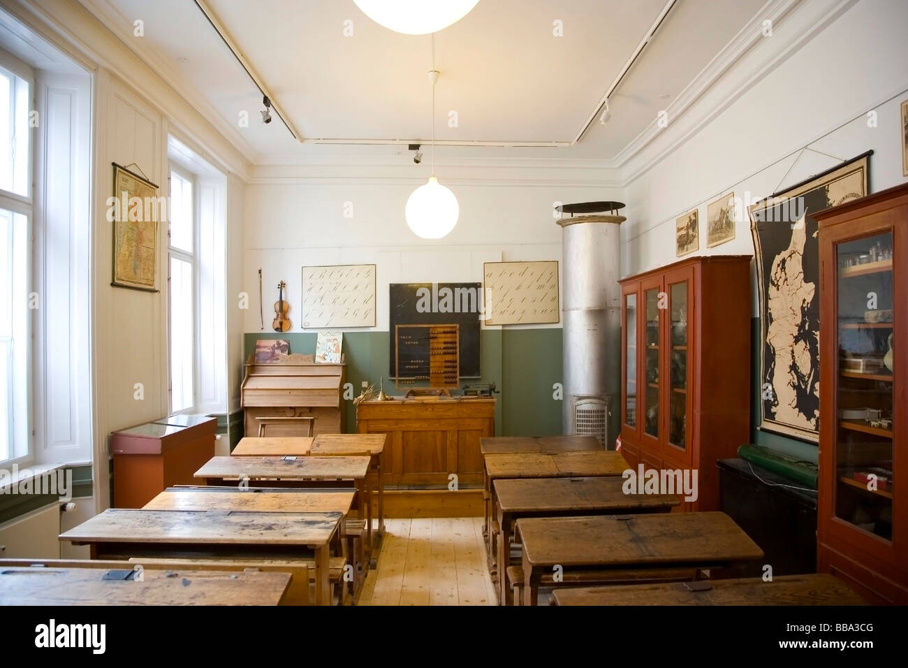 Historical classroom interior Stock Photo