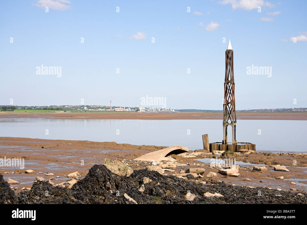 View across the River Mersey Estuary, near Hale, Merseyside, UK Stock Photo