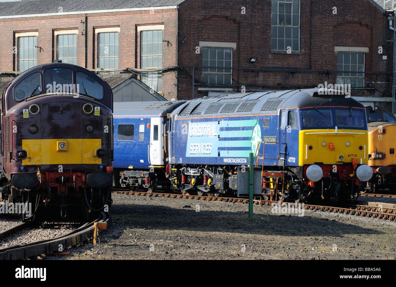 Direct Rail Services locomotive Pride of Carlisle a class 47 loco seen at Eastleigh, Hampshire, England Stock Photo