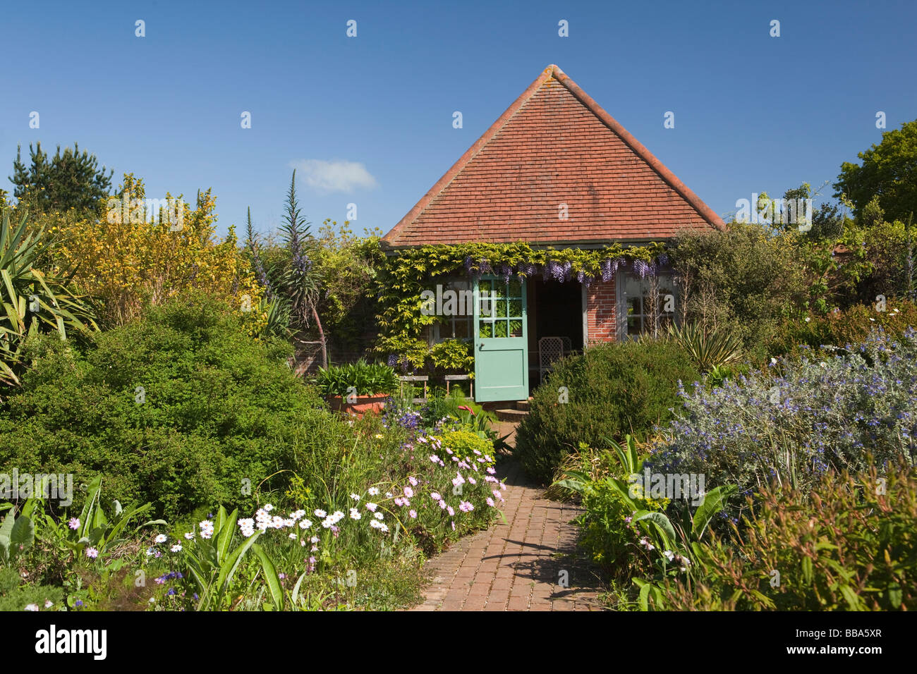 Norfolk East Ruston Old Vicarage Garden terraced Mediterranean garden Stock Photo