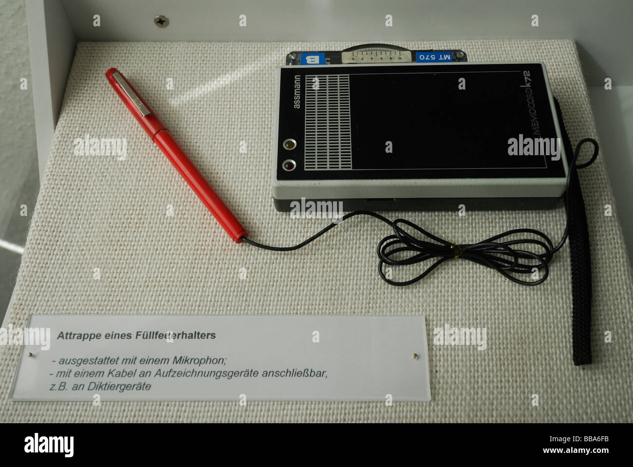 Berlin Germany Surveillance equipment on display at the STASI Museum on