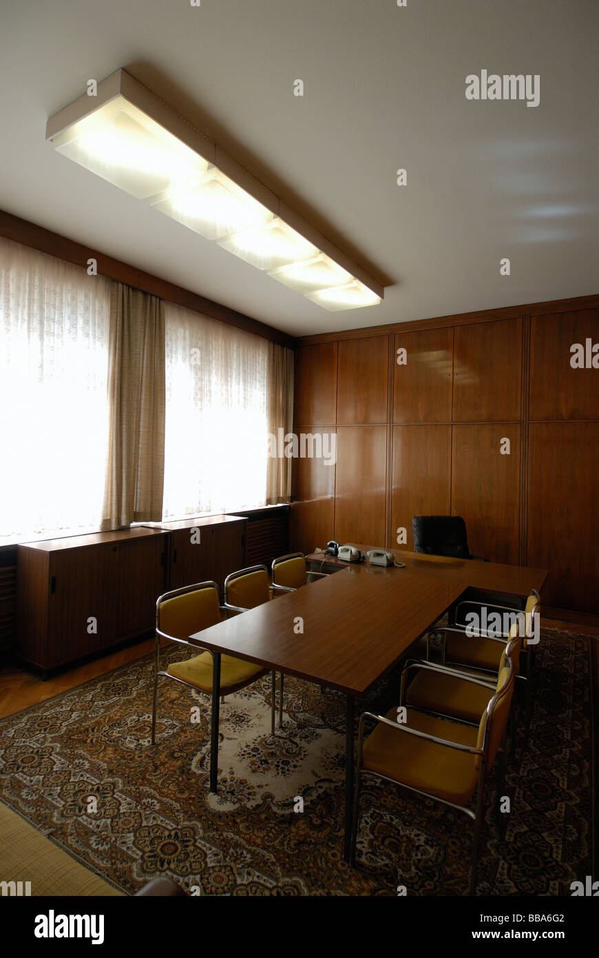 Berlin Germany Conference room in the STASI Museum on Normannenstrasse Stock Photo